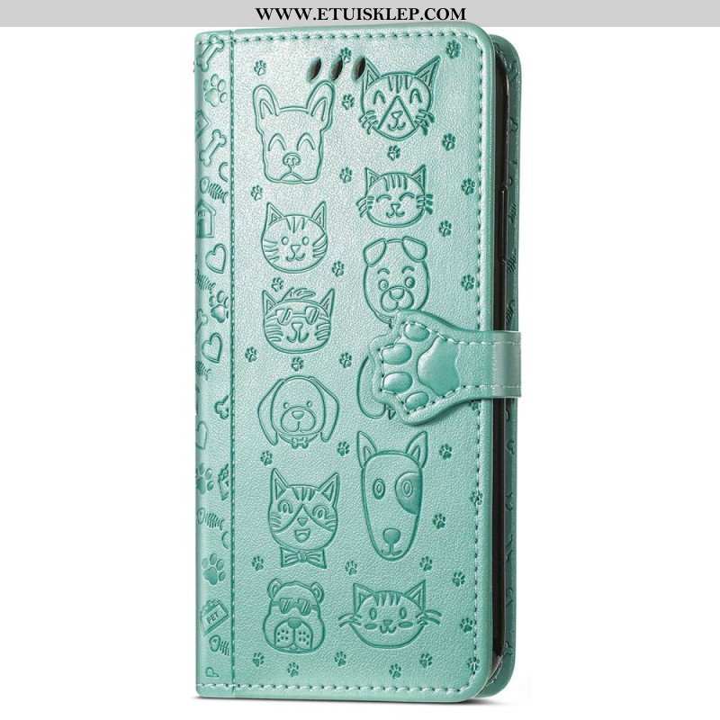 Etui Folio do iPhone 14 Animowane Zwierzęta